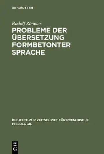 Cover of Probleme der Übersetzung formbetonter Sprache