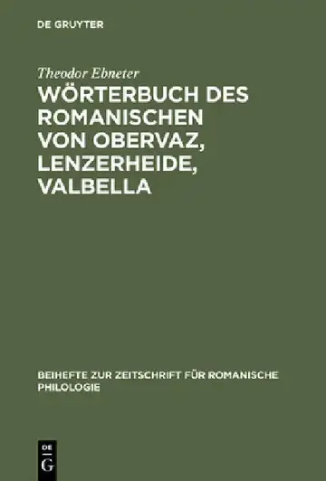 Cover of Wörterbuch des Romanischen von Obervaz, Lenzerheide, Valbella