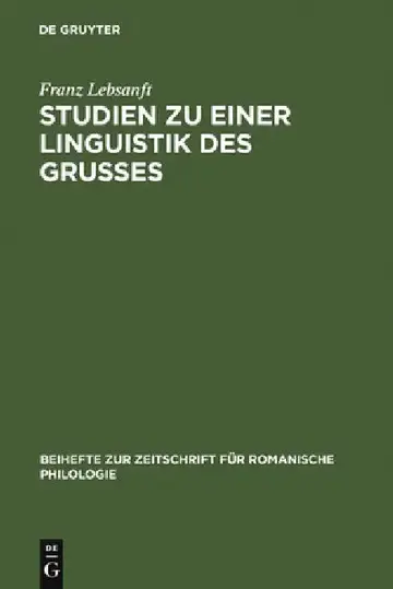 Cover of Studien Zu Einer Linguistik Des Grußes