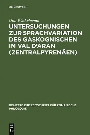 Cover of Untersuchungen Zur Sprachvariation Des Gaskognischen Im Val d'Aran (Zentralpyrenäen)