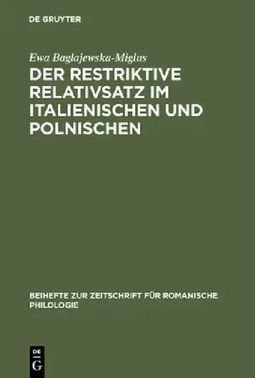 Cover of Der restriktive Relativsatz im Italienischen und Polnischen