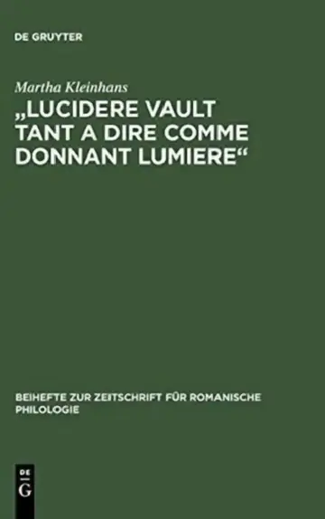 Cover of "Lucidere Vault Tant a Dire Comme Donnant Lumiere"
