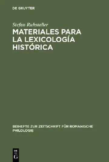 Cover of Materiales Para La Lexicología Histórica
