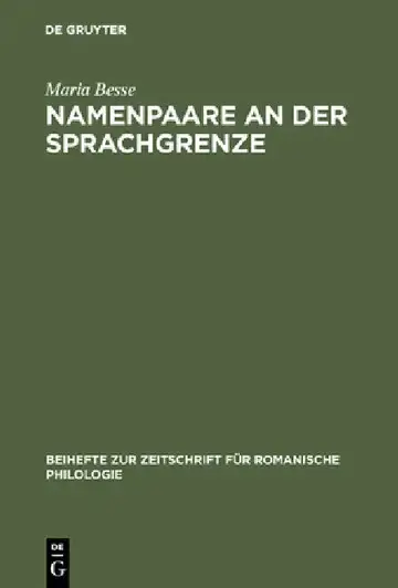 Cover of Namenpaare an der Sprachgrenze