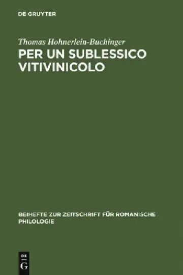Cover of Per un sublessico vitivinicolo