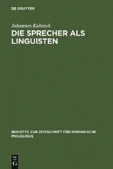 Cover of Die Sprecher als Linguisten
