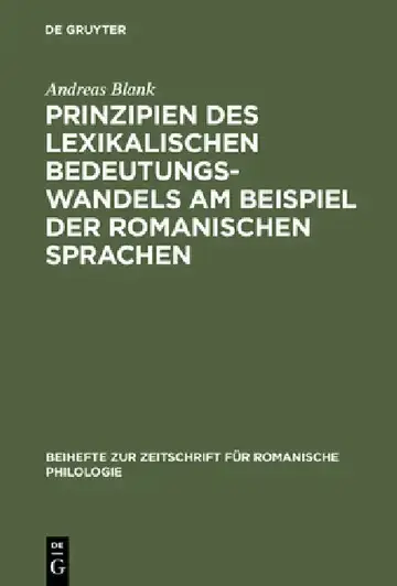 Cover of Prinzipien des lexikalischen Bedeutungswandels am Beispiel der romanischen Sprachen