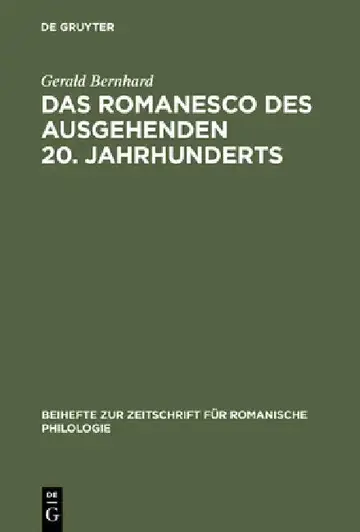 Cover of Das Romanesco des ausgehenden 20. Jahrhunderts