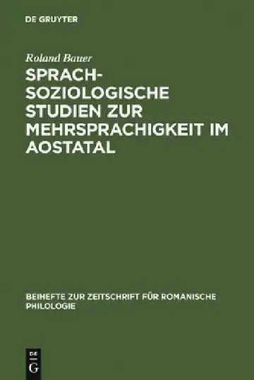 Cover of Sprachsoziologische Studien Zur Mehrsprachigkeit Im Aostatal