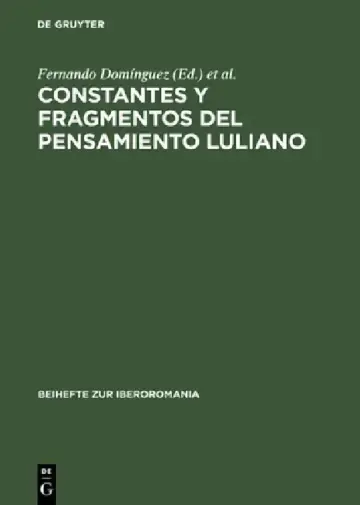 Cover of Constantes y Fragmentos del Pensamiento Luliano