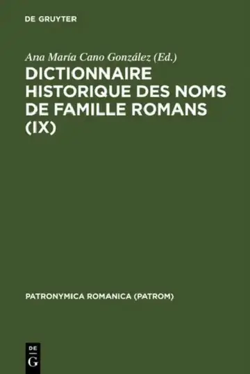 Cover of Dictionnaire historique des noms de famille romans (IX)