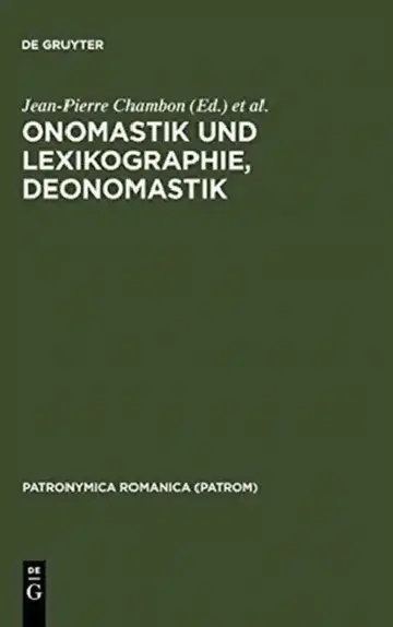 Cover of Onomastik und Lexikographie, Deonomastik