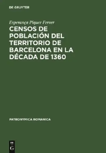 Cover of Censos de Población del Territorio de Barcelona En La Década de 1360