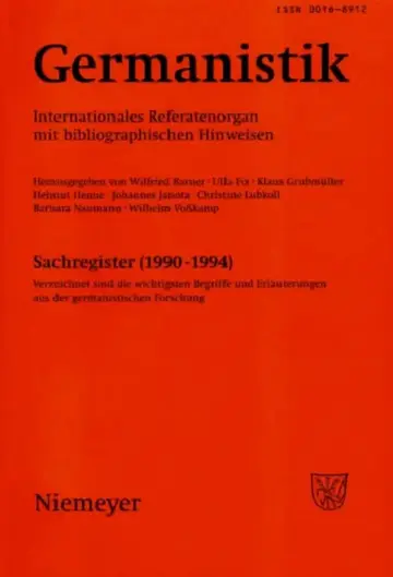 Cover of Germanistik, Sachregister (1990-1994)