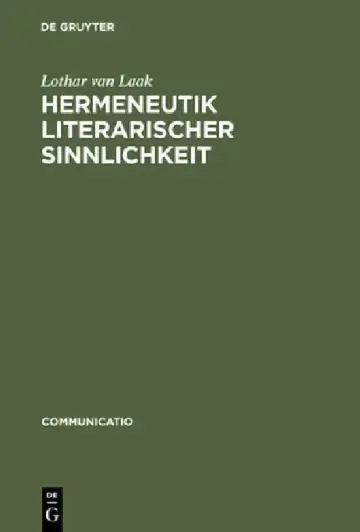 Cover of Hermeneutik literarischer Sinnlichkeit