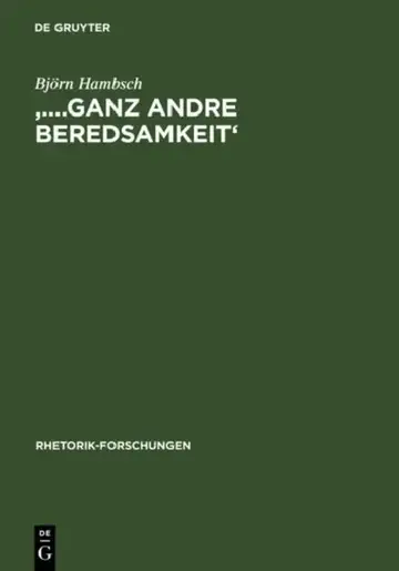 Cover of '....Ganz Andre Beredsamkeit'