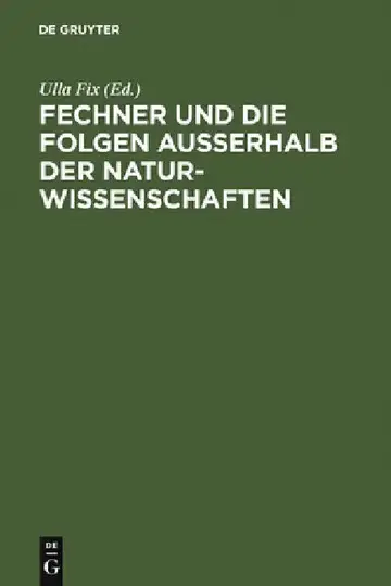 Cover of Fechner Und Die Folgen Außerhalb Der Naturwissenschaften
