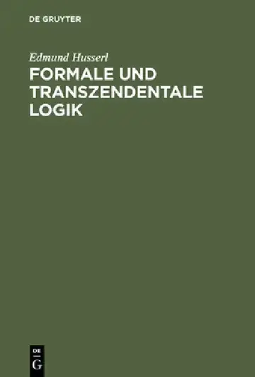 Cover of Formale und transzendentale Logik