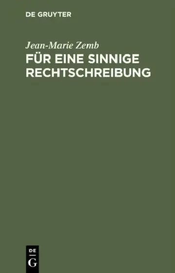 Cover of Für eine sinnige Rechtschreibung