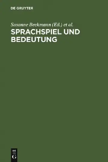Cover of Sprachspiel und Bedeutung