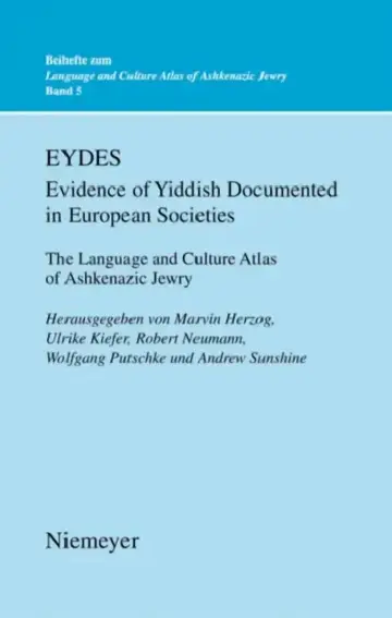 Cover of Eydes (Evidence of Yiddish Documented in European Societies)