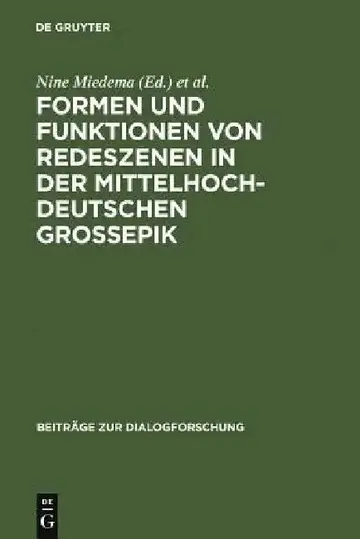 Cover of Formen Und Funktionen Von Redeszenen in Der Mittelhochdeutschen Großepik