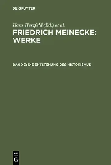 Cover of Die Entstehung des Historismus
