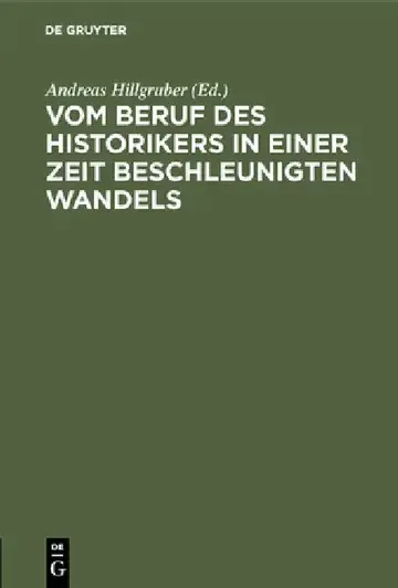Cover of Vom Beruf des Historikers in einer Zeit beschleunigten Wandels