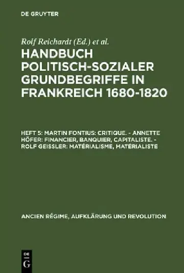 Cover of Handbuch politisch-sozialer Grundbegriffe in Frankreich 1680-1820, Heft 5, Martin Fontius