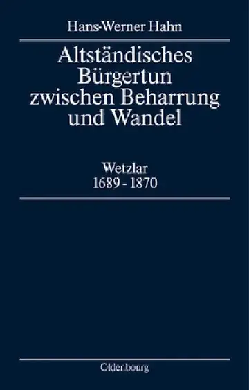 Cover of Altständisches Bürgertum zwischen Beharrung und Wandel