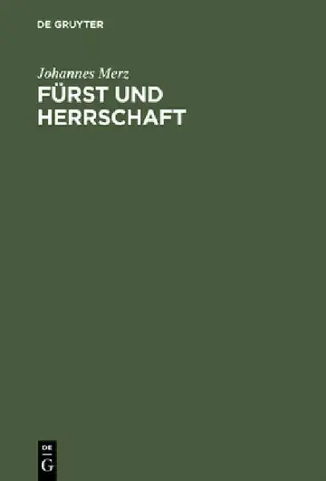 Cover of Fürst und Herrschaft
