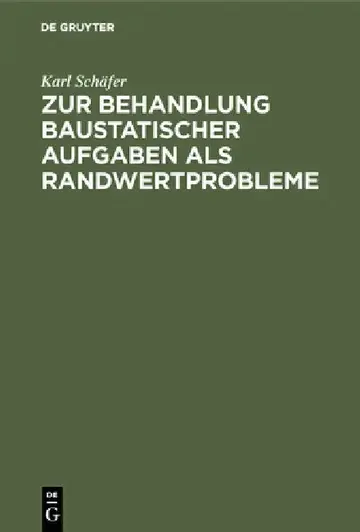 Cover of Zur Behandlung Baustatischer Aufgaben ALS Randwertprobleme
