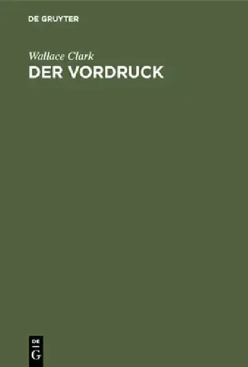 Cover of Der Vordruck