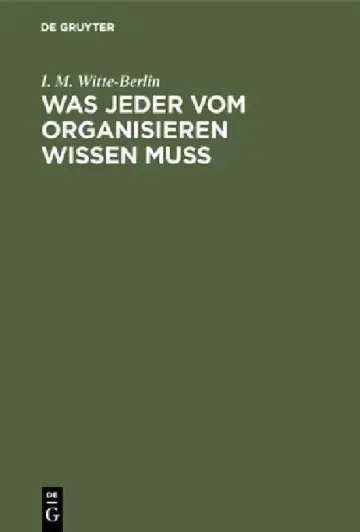 Cover of Was Jeder Vom Organisieren Wissen Muss