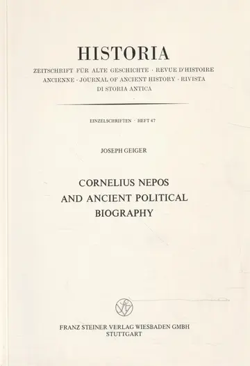 Cover of Cornelius Nepos & Ancient Political Biography