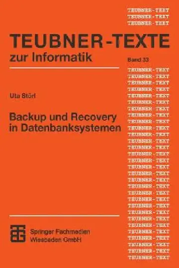 Cover of Backup Und Recovery in Datenbanksystemen