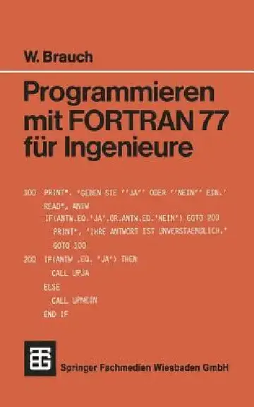 Cover of Programmieren Mit FORTRAN 77 Für Ingenieure