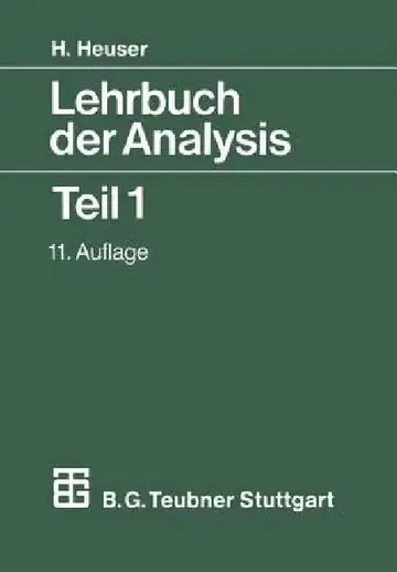Cover of Lehrbuch Der Analysis