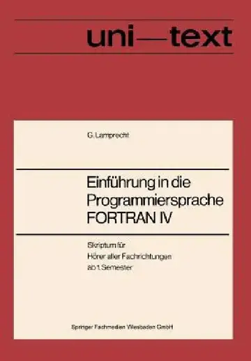 Cover of Einführung in Die Programmiersprache FORTRAN IV