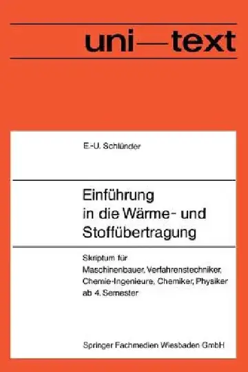 Cover of Einführung in Die Wärme- Und Stoffübertragung