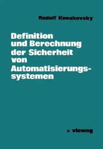 Cover of Definition Und Berechnung Der Sicherheit Von Automatisierungssystemen