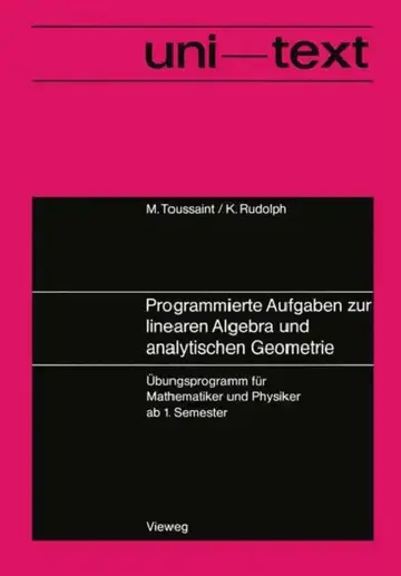 Cover of Programmierte Aufgaben Zur Linearen Algebra Und Analytischen Geometrie