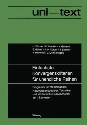 Cover of Einfachste Konvergenzkriterien Für Unendliche Reihen