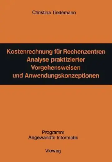 Cover of Kostenrechnung Für Rechenzentren