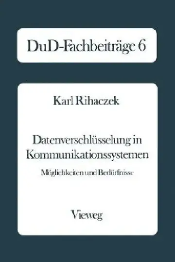 Cover of Datenverschlüsselung in Kommunikationssystemen