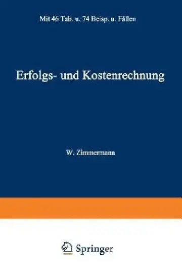 Cover of Erfolgs- Und Kostenrechnung