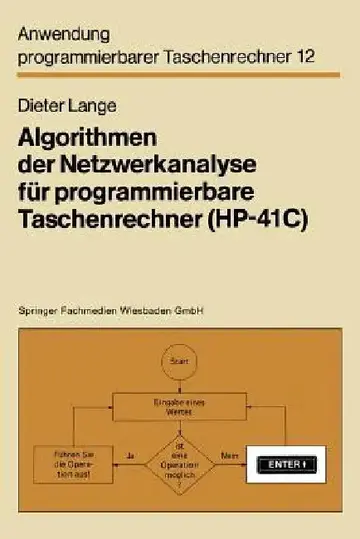 Cover of Algorithmen Der Netzwerkanalyse Für Programmierbare Taschenrechner (Hp-41c)