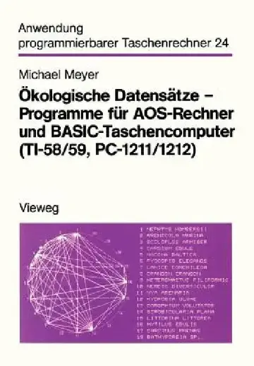 Cover of Ökologische Datensätze -- Programme Für Aos-Rechner Und Basic-Taschencomputer (Ti-58/59, Pc-1211/1212)