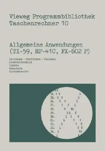 Cover of Allgemeine Anwendungen (Ti-59, Hp-41 C, Fx-602 P)
