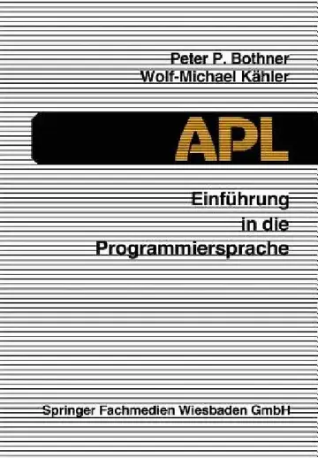 Cover of Einführung in Die Programmiersprache APL